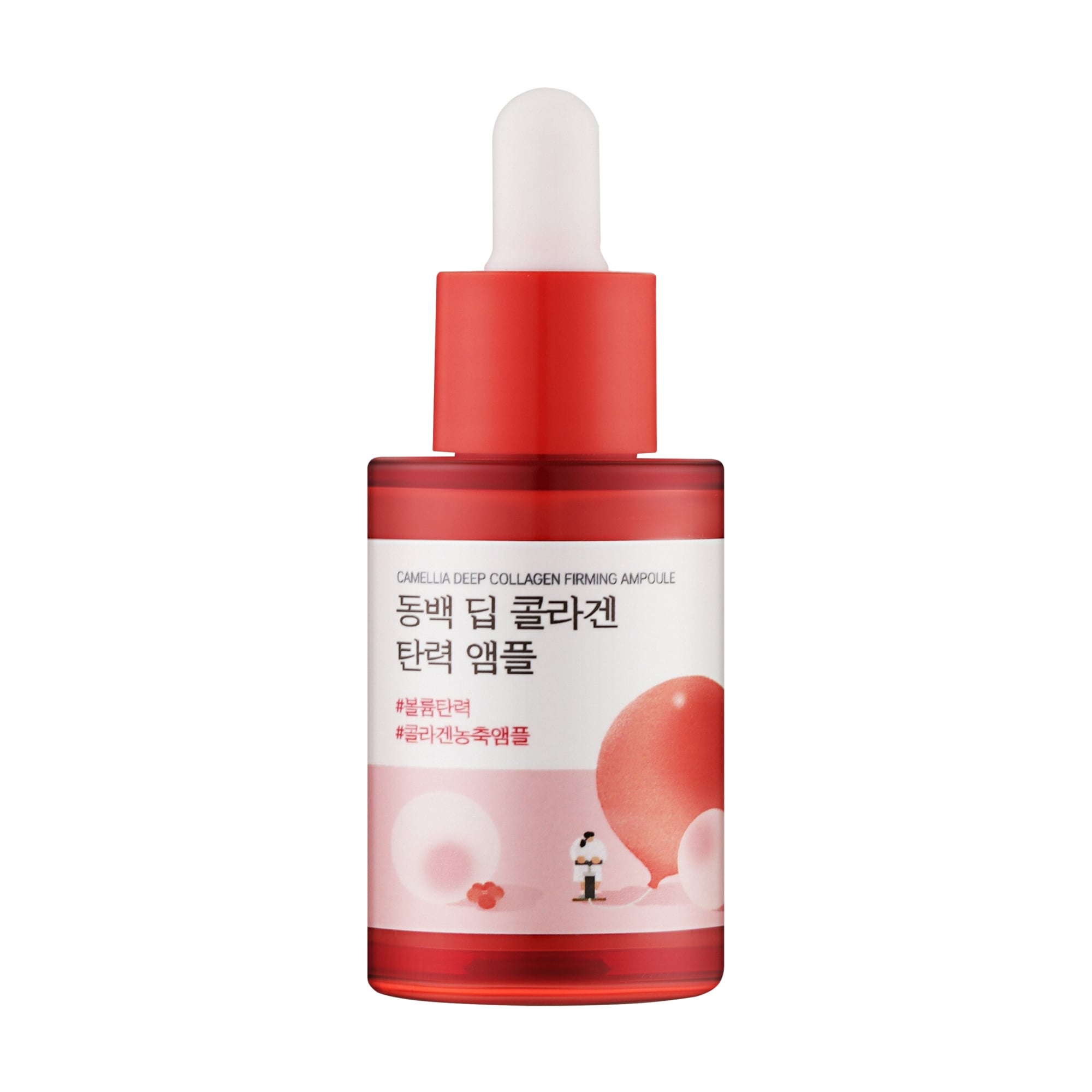 Концентрована сироватка для обличчя Round Lab Camellia Deep Collagen Firming Ampoule з колагеном, 30 мл